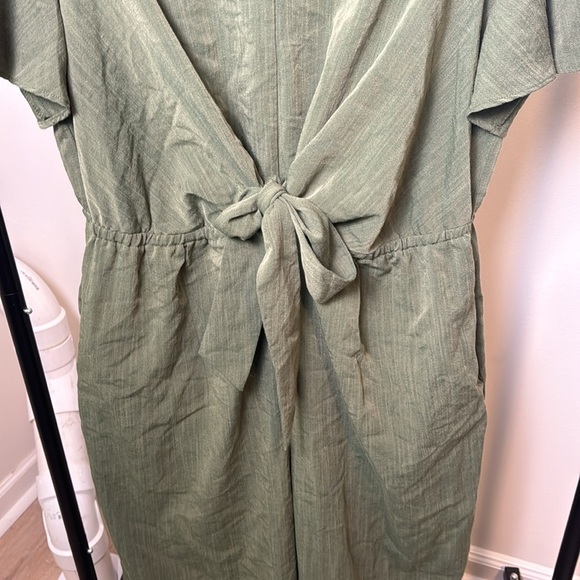 Green Jasambac Green Short Sleeve Wrap Elegant Jumpsuit Size 2xl - Picture 4 of 8